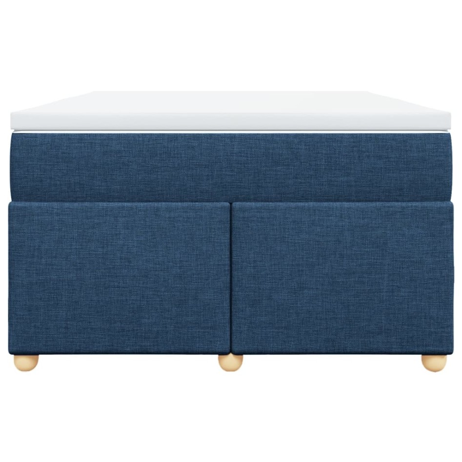 Cama box spring con colchón tela azul 120x190