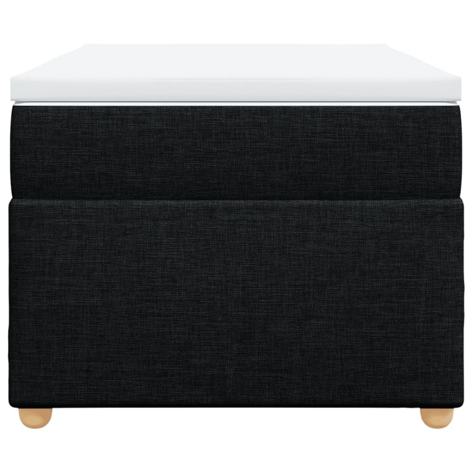 Cama box spring con colchón tela negro 80x200