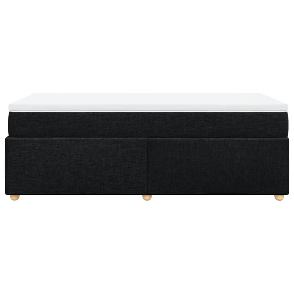 Cama box spring con colchón tela negro 80x200