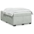 Cama box spring con colchón terciopelo gris claro 120x190