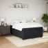 Cama box spring con colchón terciopelo negro 160x200