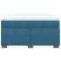 Cama box spring con colchón terciopelo azul oscuro 160x200