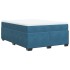 Cama box spring con colchón terciopelo azul oscuro 160x200