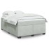 Cama box spring con colchón terciopelo gris claro 140x190