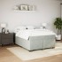 Cama box spring con colchón terciopelo gris claro 140x190