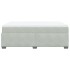 Cama box spring con colchón terciopelo gris claro 140x190