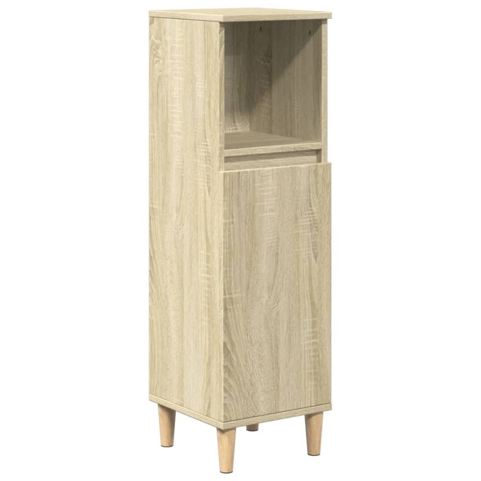 Set de muebles de baño 3 pzas madera contrachapada roble