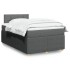 Cama box spring con colchón tela gris oscuro 120x200