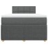 Cama box spring con colchón tela gris oscuro 120x200