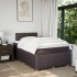 Cama box spring con colchón tela marrón oscuro 120x200