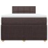 Cama box spring con colchón tela marrón oscuro 120x200