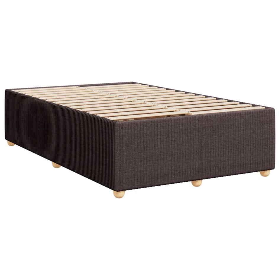 Cama box spring con colchón tela marrón oscuro 120x200