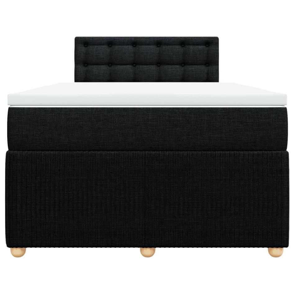 Cama box spring con colchón tela negro 120x200
