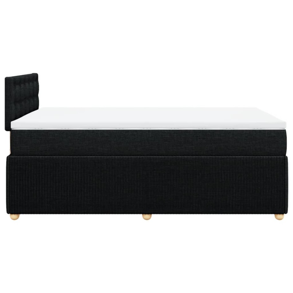 Cama box spring con colchón tela negro 120x200