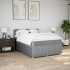Cama box spring con colchón tela gris claro 140x190
