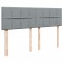 Cama box spring con colchón tela gris claro 140x190