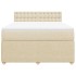 Cama box spring con colchón tela color crema 140x190