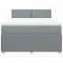 Cama box spring con colchón tela gris claro 140x200