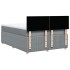 Cama box spring con colchón tela gris claro 140x200