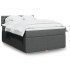 Cama box spring con colchón tela gris oscuro 140x200