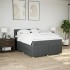 Cama box spring con colchón tela gris oscuro 140x200