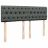 Cama box spring con colchón tela gris oscuro 140x200