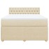 Cama box spring con colchón tela color crema 140x200