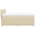 Cama box spring con colchón tela color crema 140x200