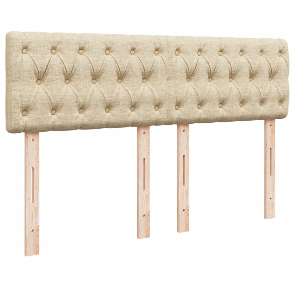 Cama box spring con colchón tela color crema 140x200