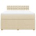 Cama box spring con colchón tela color crema 140x200