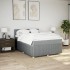 Cama box spring con colchón tela gris claro 160x200