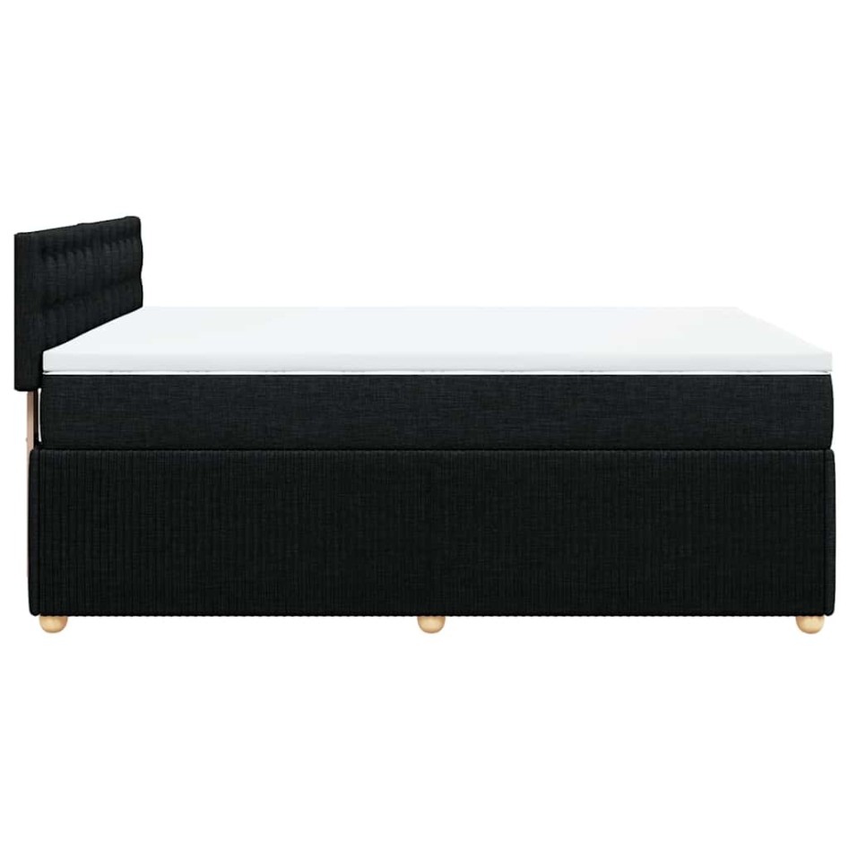 Cama box spring con colchón tela negro 160x200