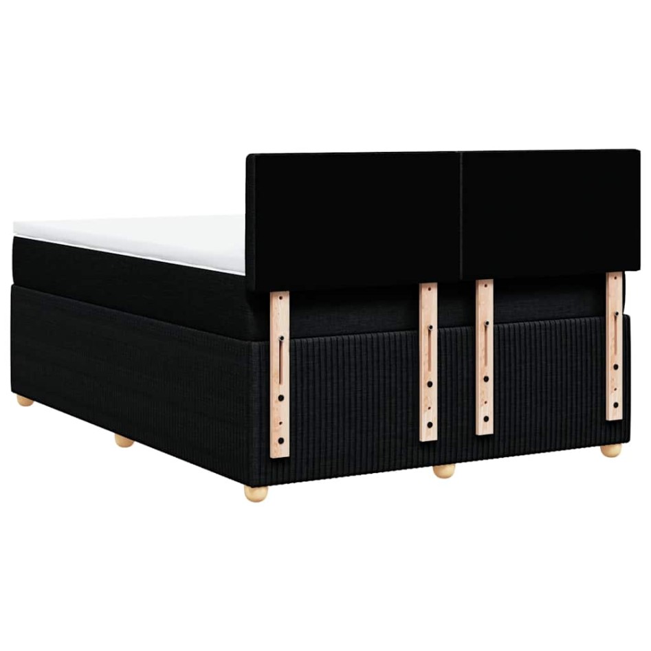 Cama box spring con colchón tela negro 160x200