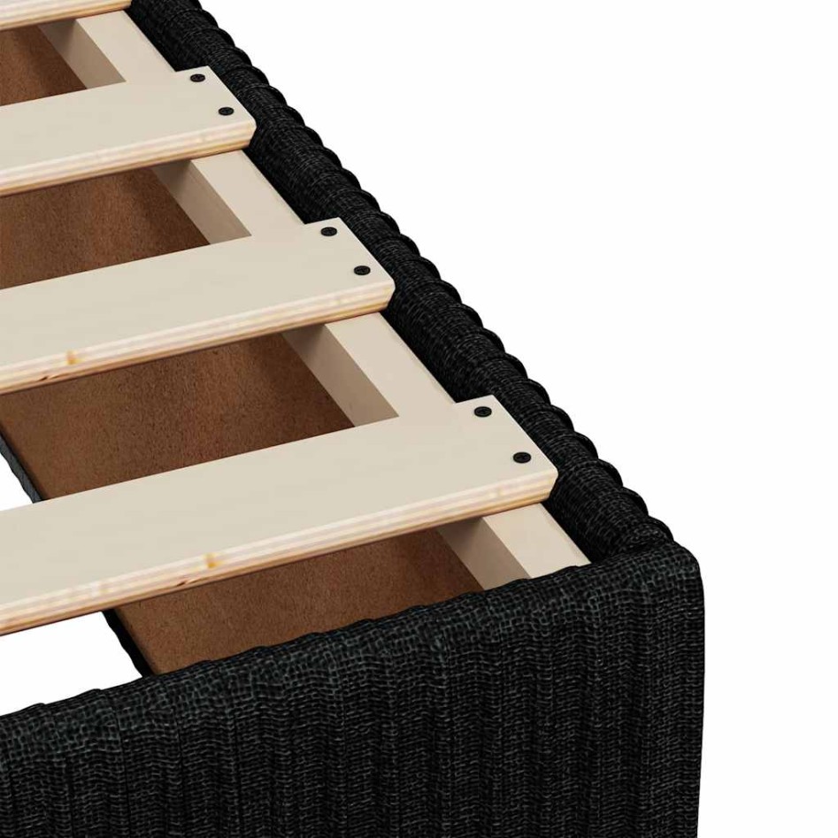 Cama box spring con colchón tela negro 160x200