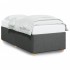 Estructura de cama sin colchón tela gris oscuro 90x200