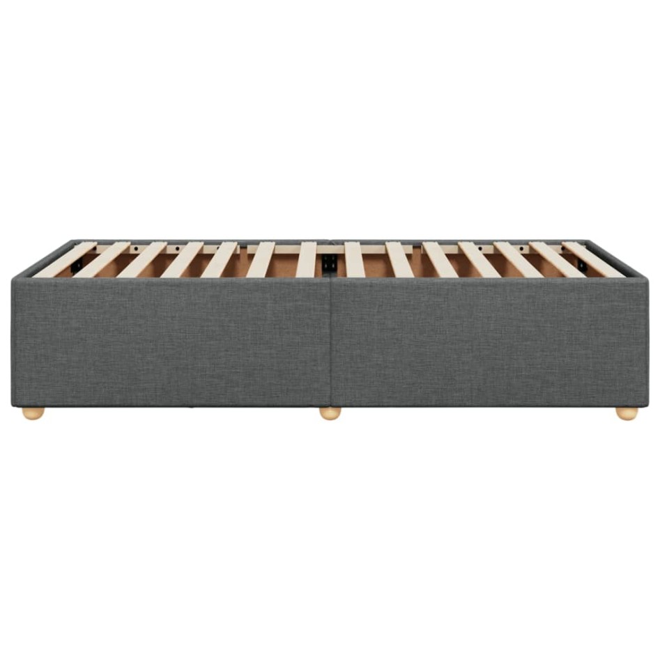 Estructura de cama sin colchón tela gris oscuro 90x200