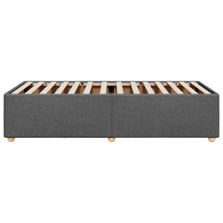 Estructura de cama sin colchón tela gris oscuro 90x200