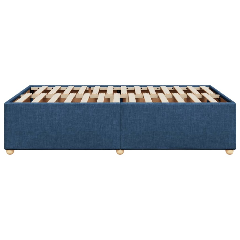 Estructura de cama sin colchón tela azul 120x190