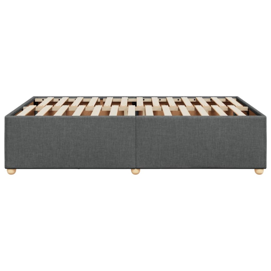 Estructura de cama sin colchón tela gris oscuro 120x200