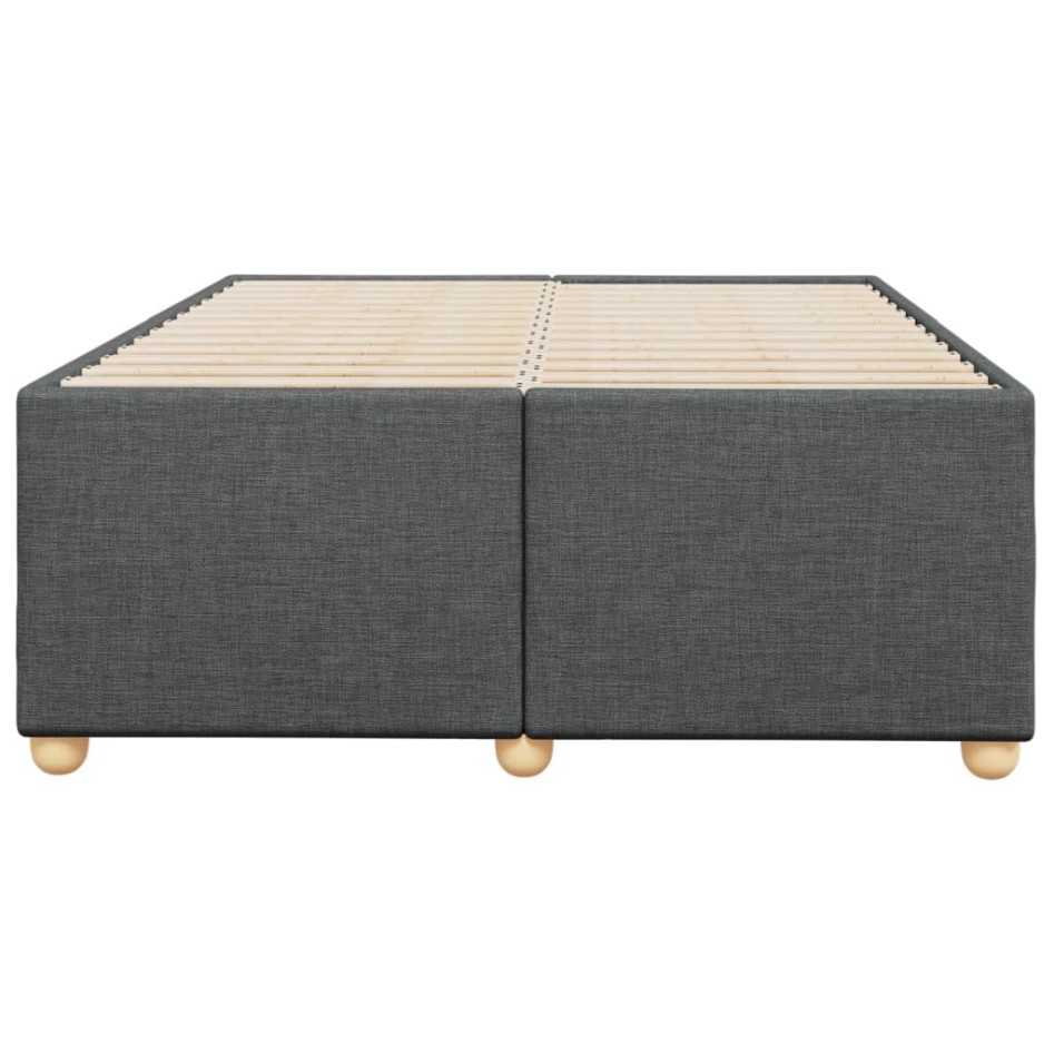 Estructura de cama sin colchón tela gris oscuro 120x190