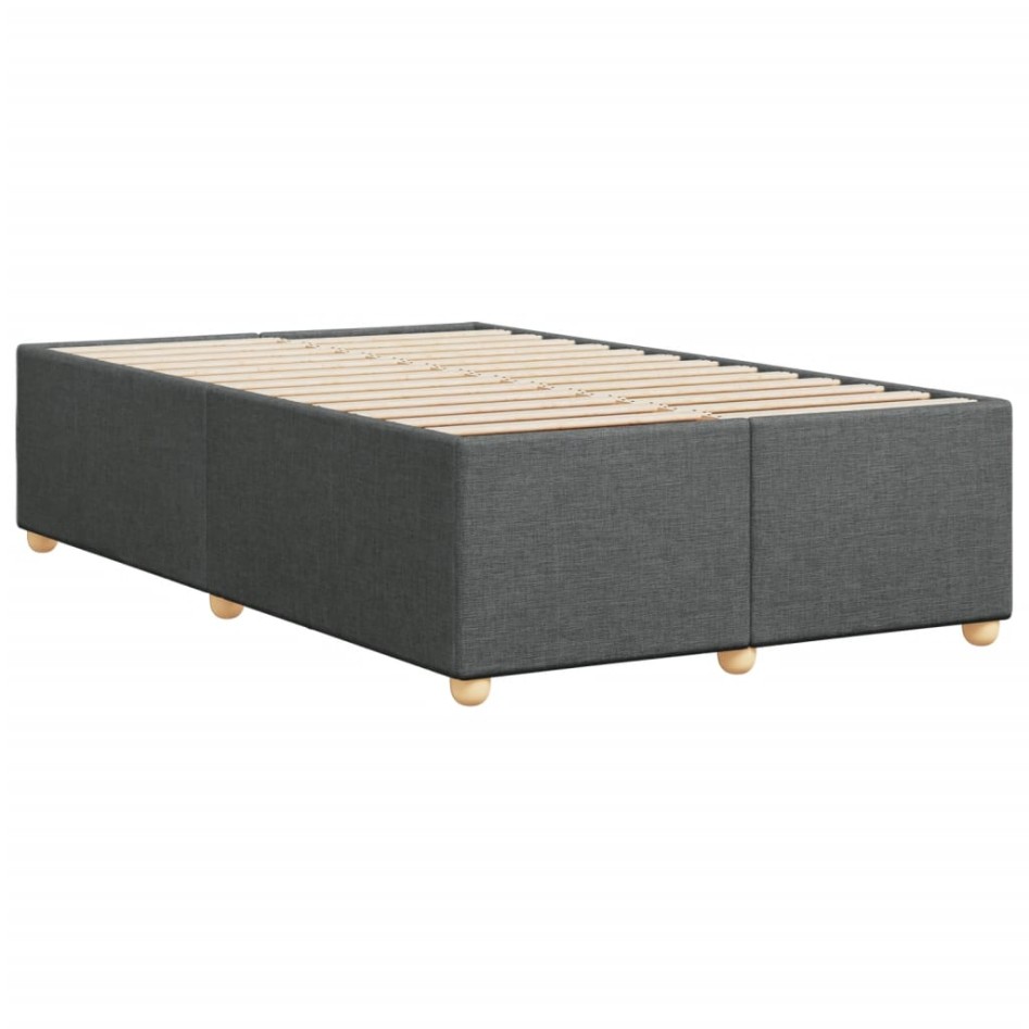 Estructura de cama sin colchón tela gris oscuro 120x190