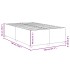 Estructura de cama sin colchón tela gris oscuro 120x190
