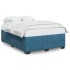 Estructura de cama de terciopelo azul 160x200