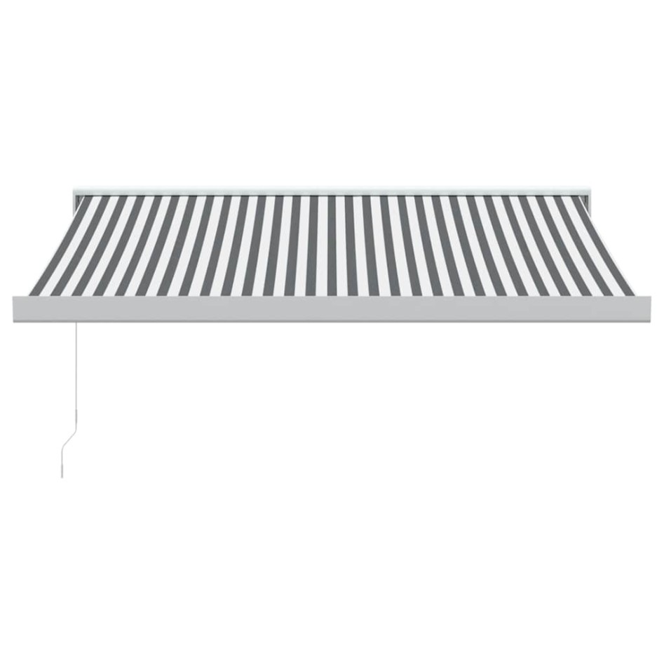 Toldo retráctil aluminio y tela gris antracita y blanco 3x2,5