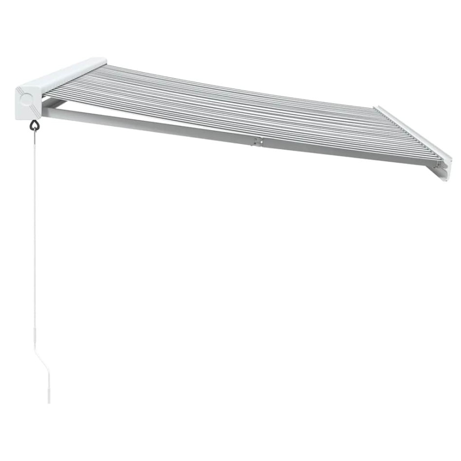 Toldo retráctil aluminio y tela gris antracita y blanco 3x2,5
