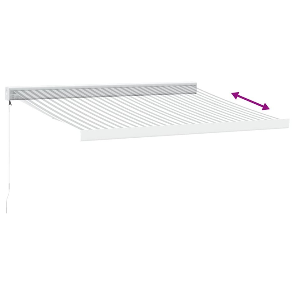 Toldo retráctil aluminio y tela gris antracita y blanco 3x2,5