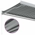 Toldo retráctil aluminio y tela gris antracita y blanco 3x2,5
