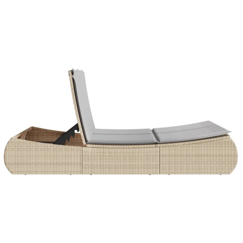 Tumbona doble con cojines ratán sintético