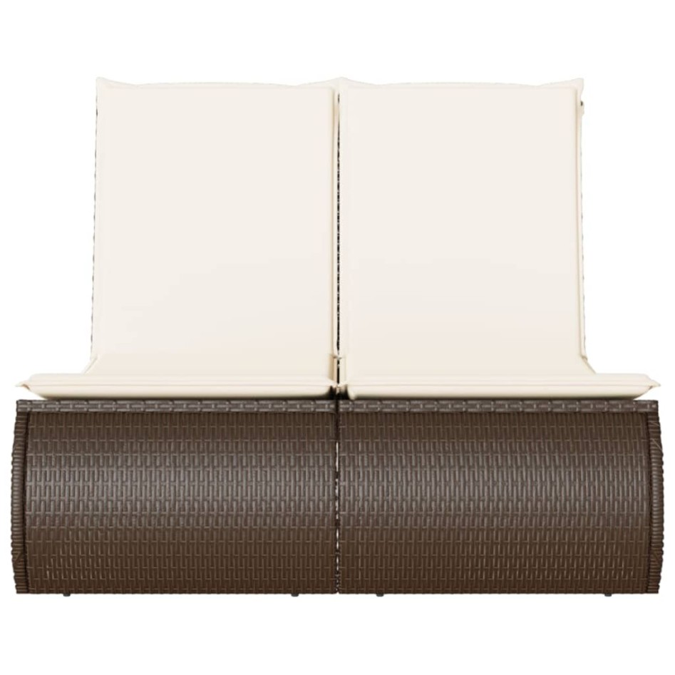 Tumbona doble con cojines ratán sintético