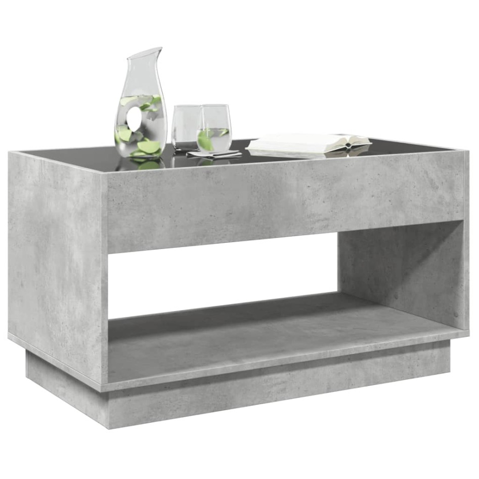 Mesa de centro con Infinity LED gris hormigón 90x50x50